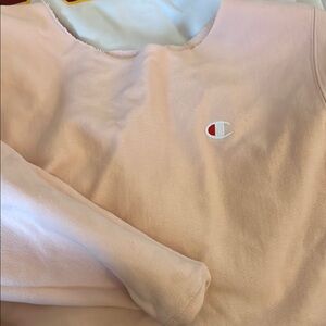 Light pink champion off the shoulder sweatshirt size M
